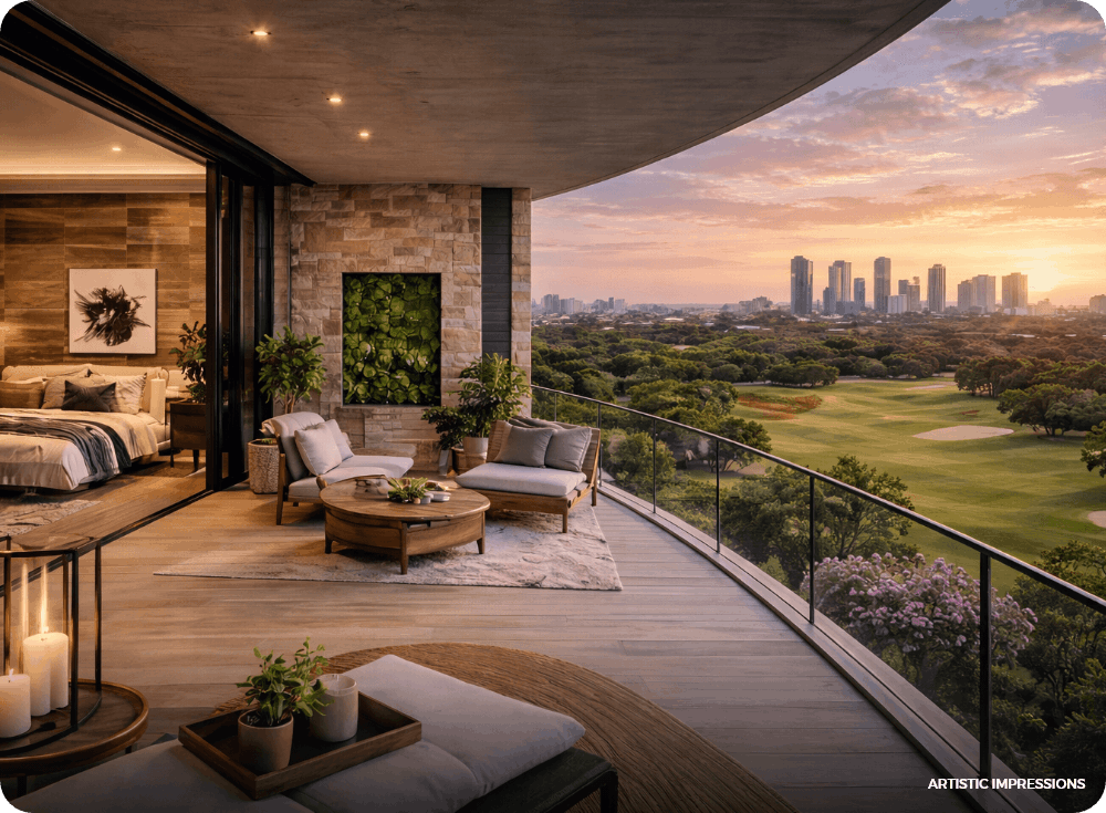 Balcony Golf Dusk View