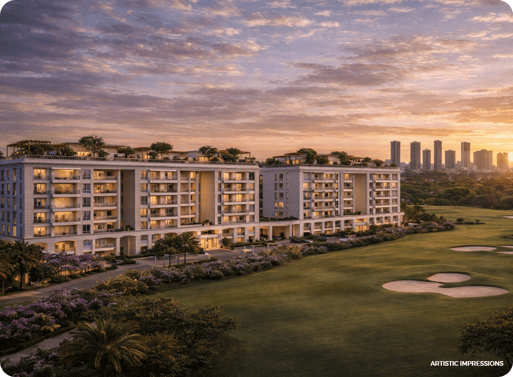 Golden Hour Towers Golf Panorama